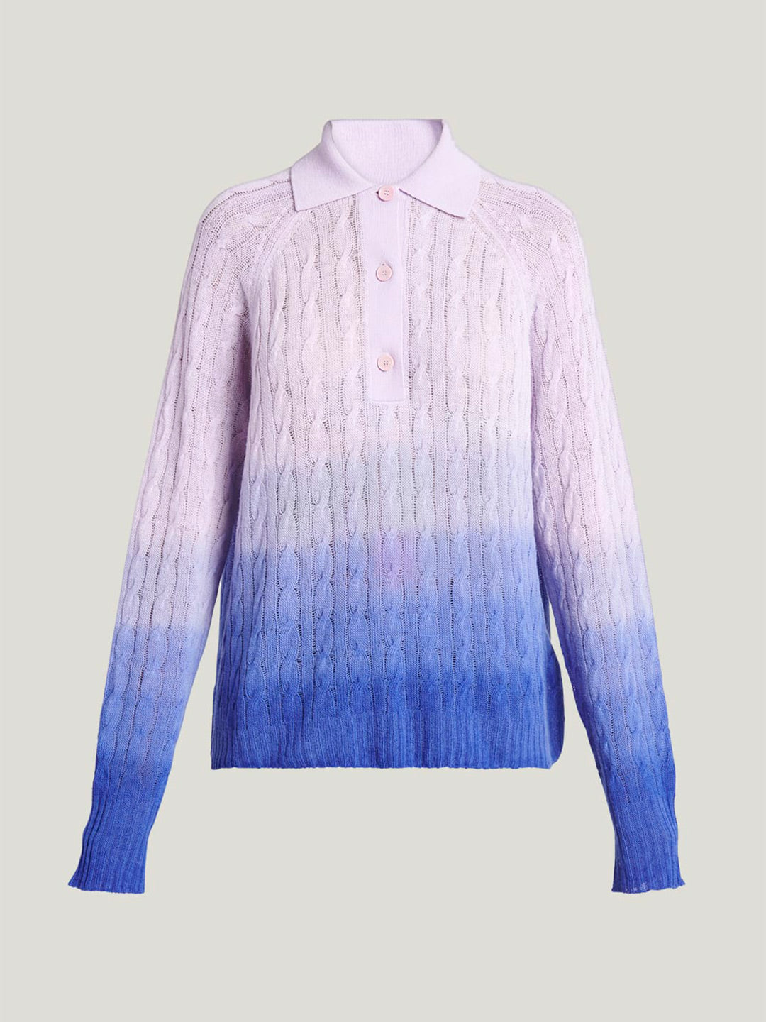 LONG SLEEVE POLO SWEATER PURPLE OMBRE