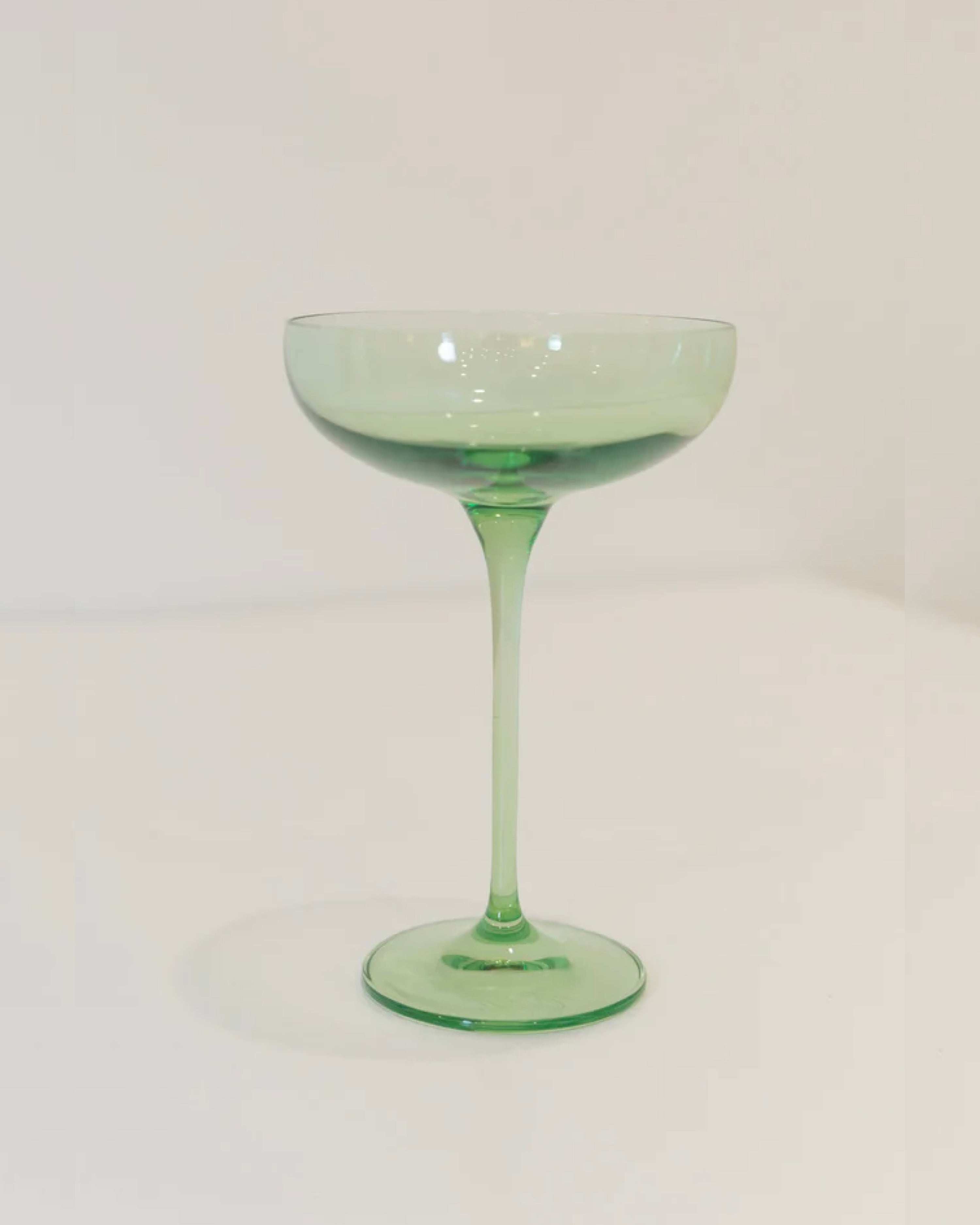 MINT GREEN CHAMPAGNE COUPE GLASSES, SET OF 6