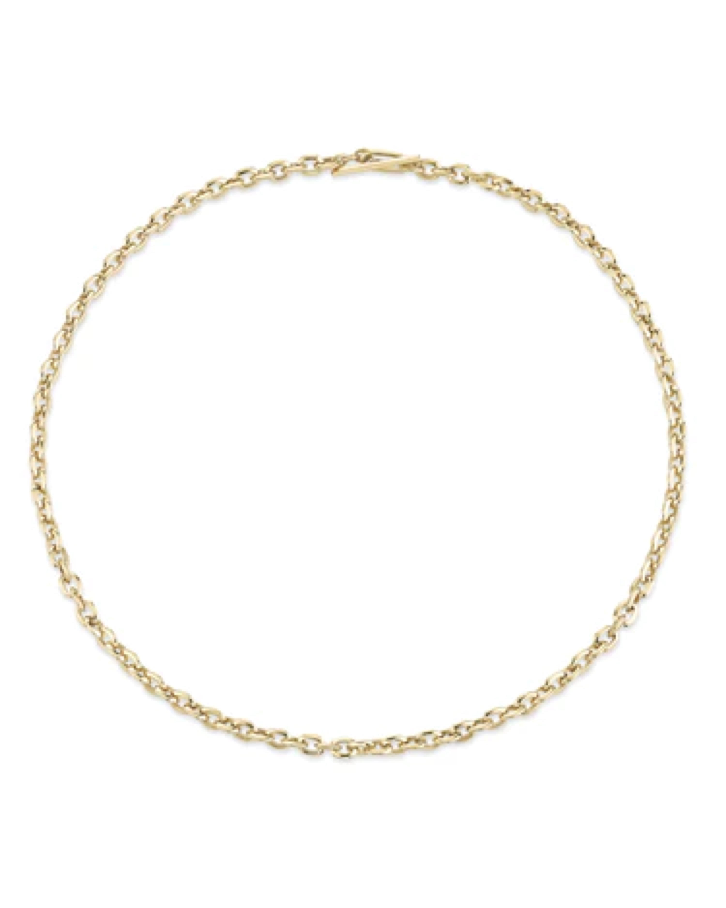 XS KNIFE EDGE LINK NECKLACE - YELLOW GOLD