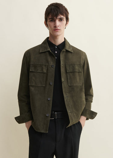 MEX SUEDE SHIRT DARK GREEN