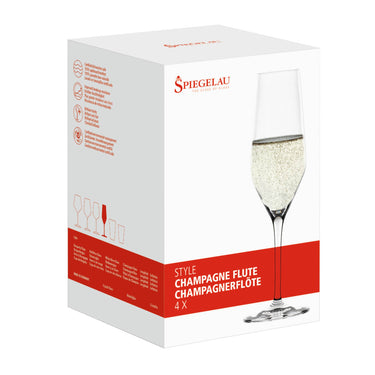 Style Stemmed Crystal Champagne Flutes Set of 4