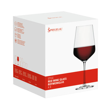 Style Stemmed Crystal Red Wine Glasses Set of 4