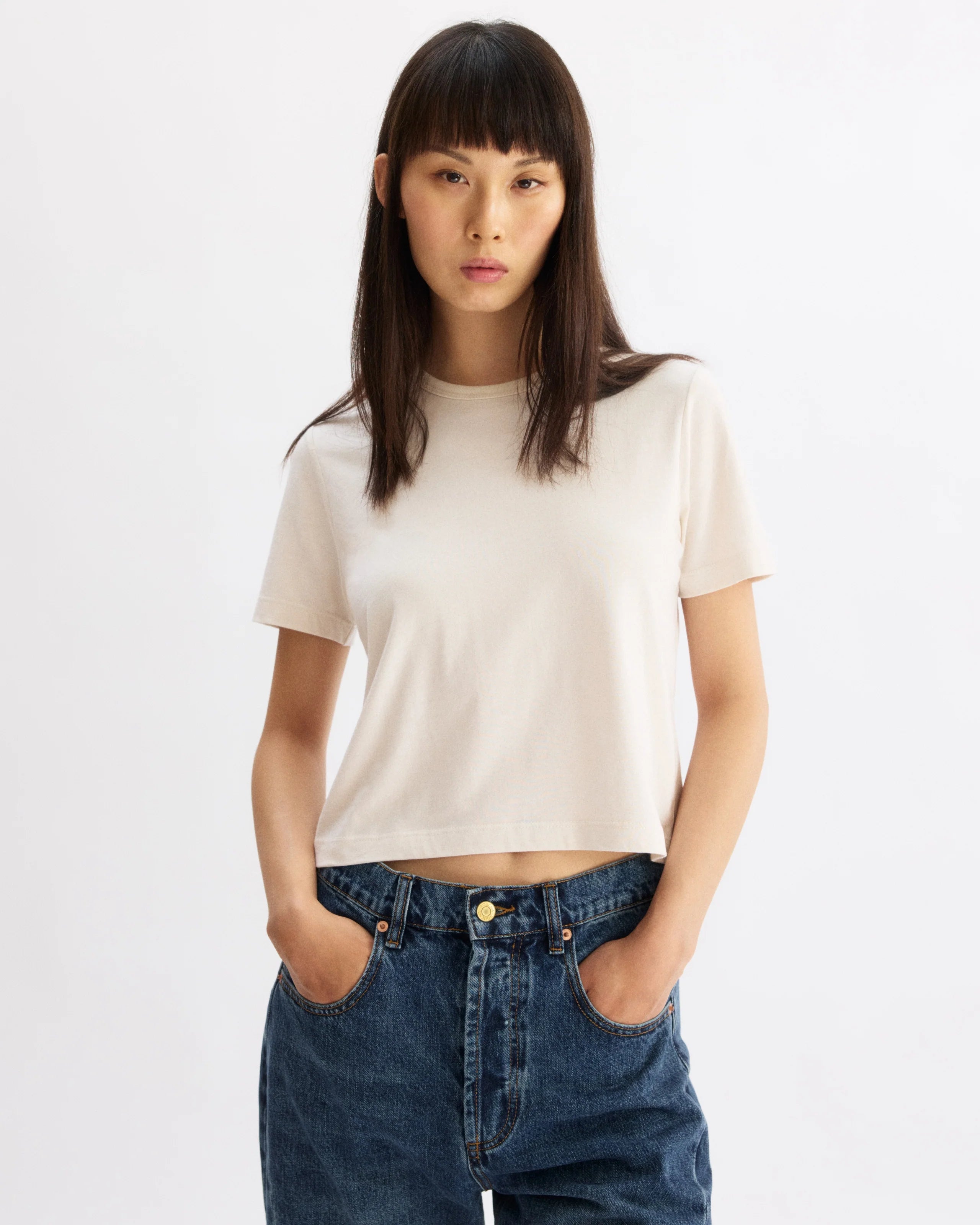 WILLOW SHORT SLEEVE TEE IN CHALK