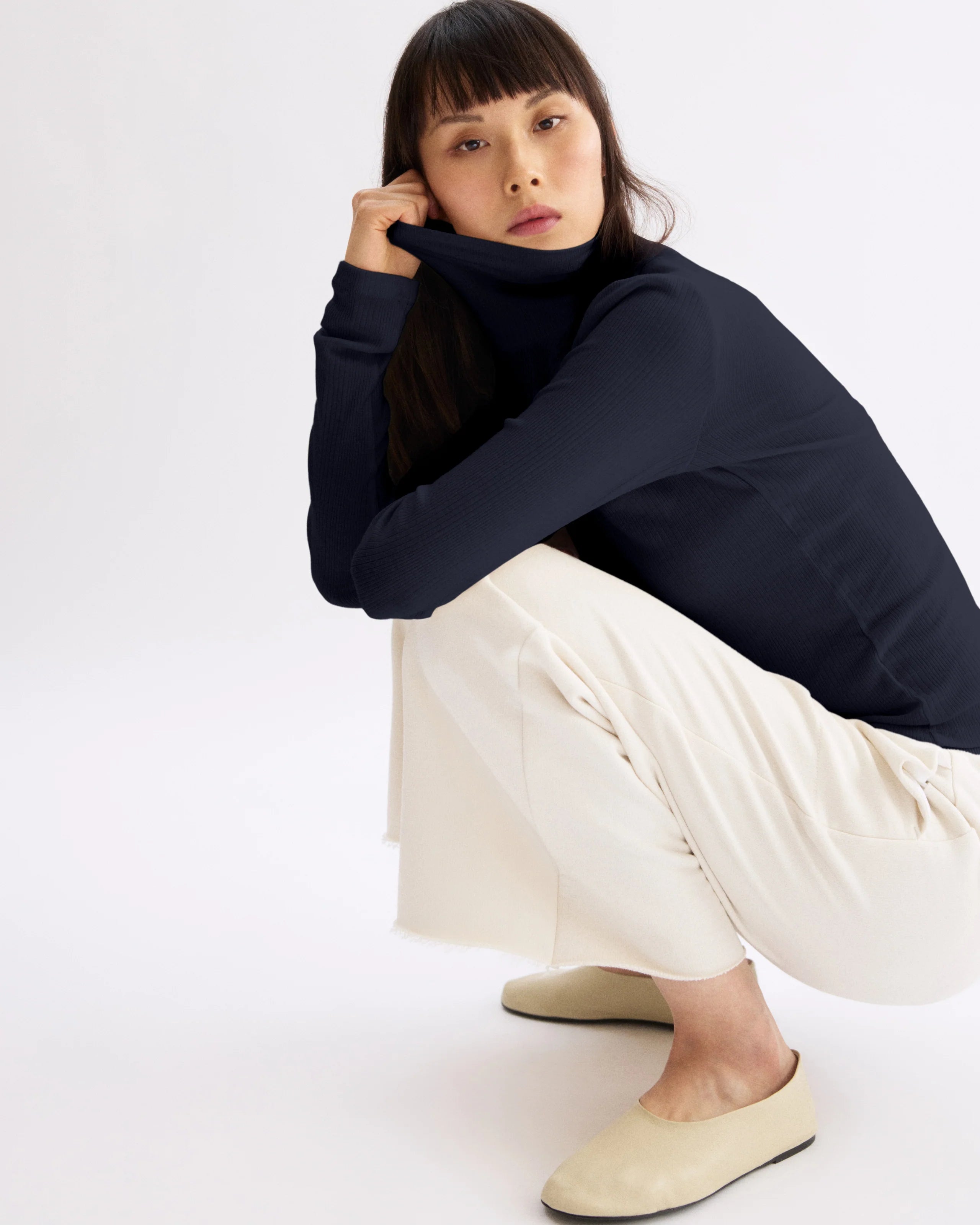 CLINTON LONG SLEEVE TURTLENECK IN NAVY