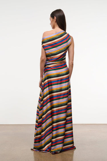 PHARE SILK MAXI DRESS ARTIST STRIPE