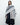 STRIPED WRAP PONCHO GRAY/NAVY