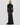 BIAS TURTLENECK COMBO MAXI DRESS BLACK