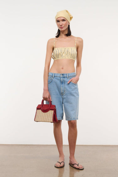 MAUDE MINI WICKER CARRYALL NATURAL/ROUGE