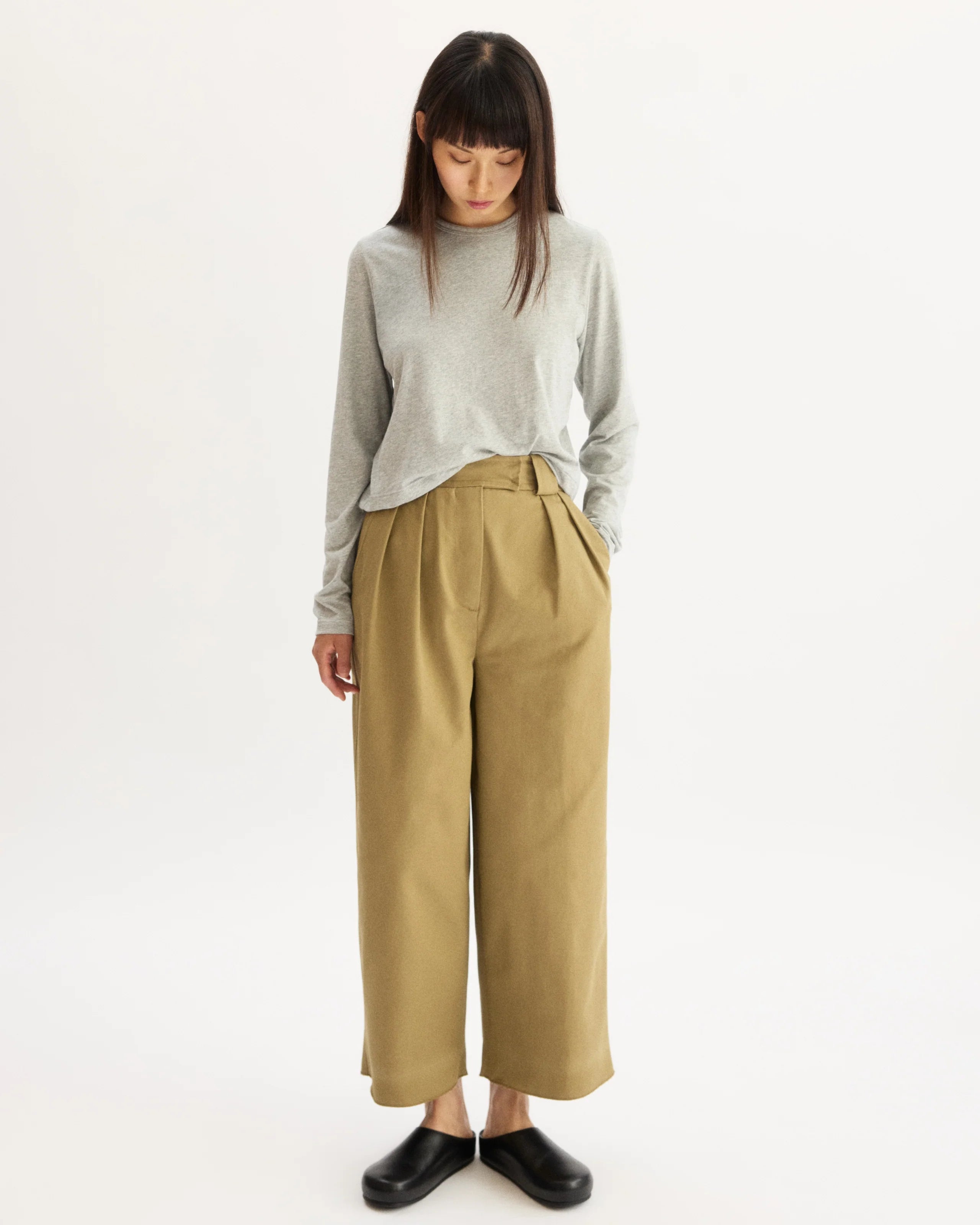 GRAND WIDE LEG PANT IN KHAKI