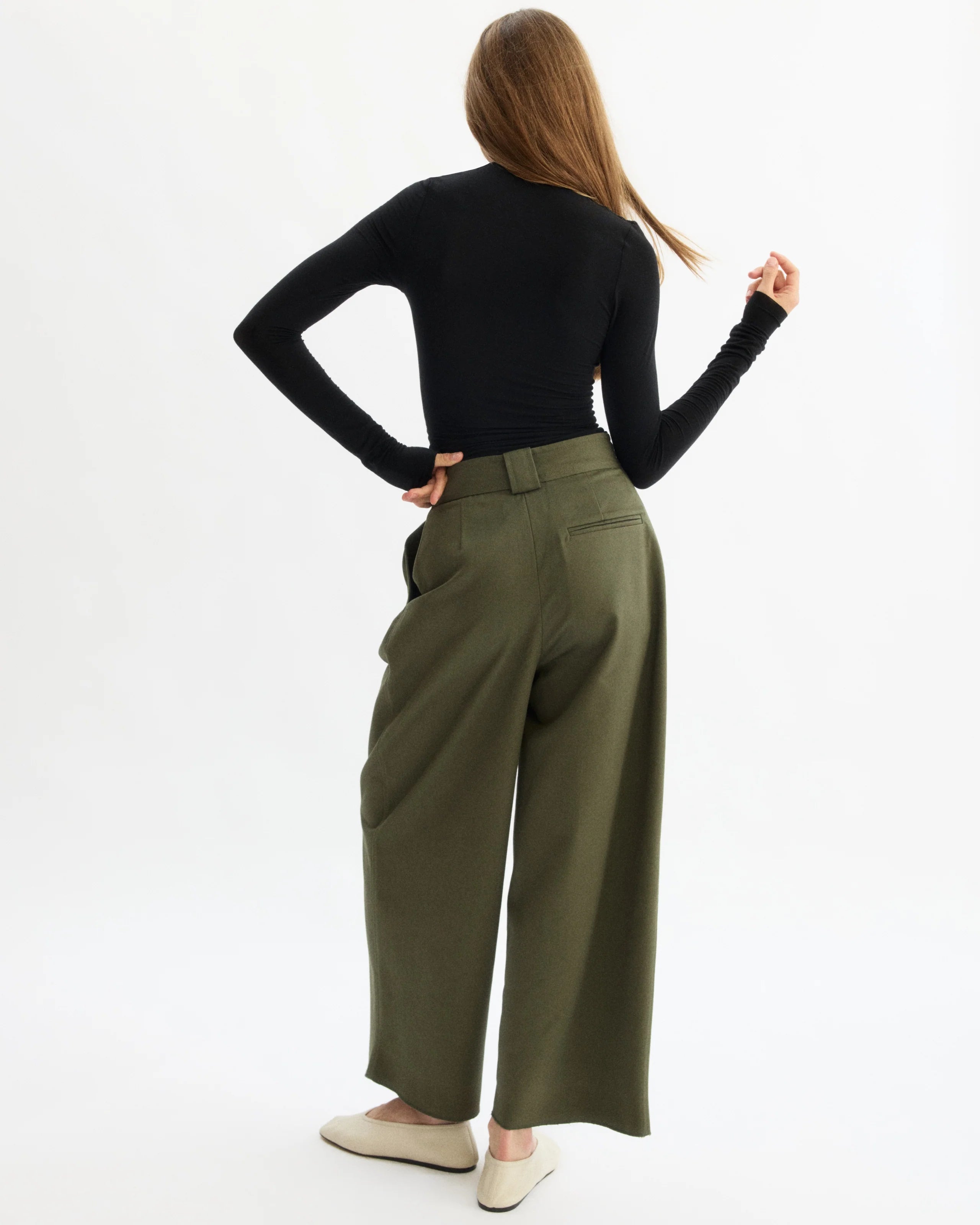 GRAND WIDE LEG PANT IN OLIVE