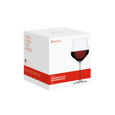 Style Stemmed Crystal Burgundy Wine Glasses Set of 4