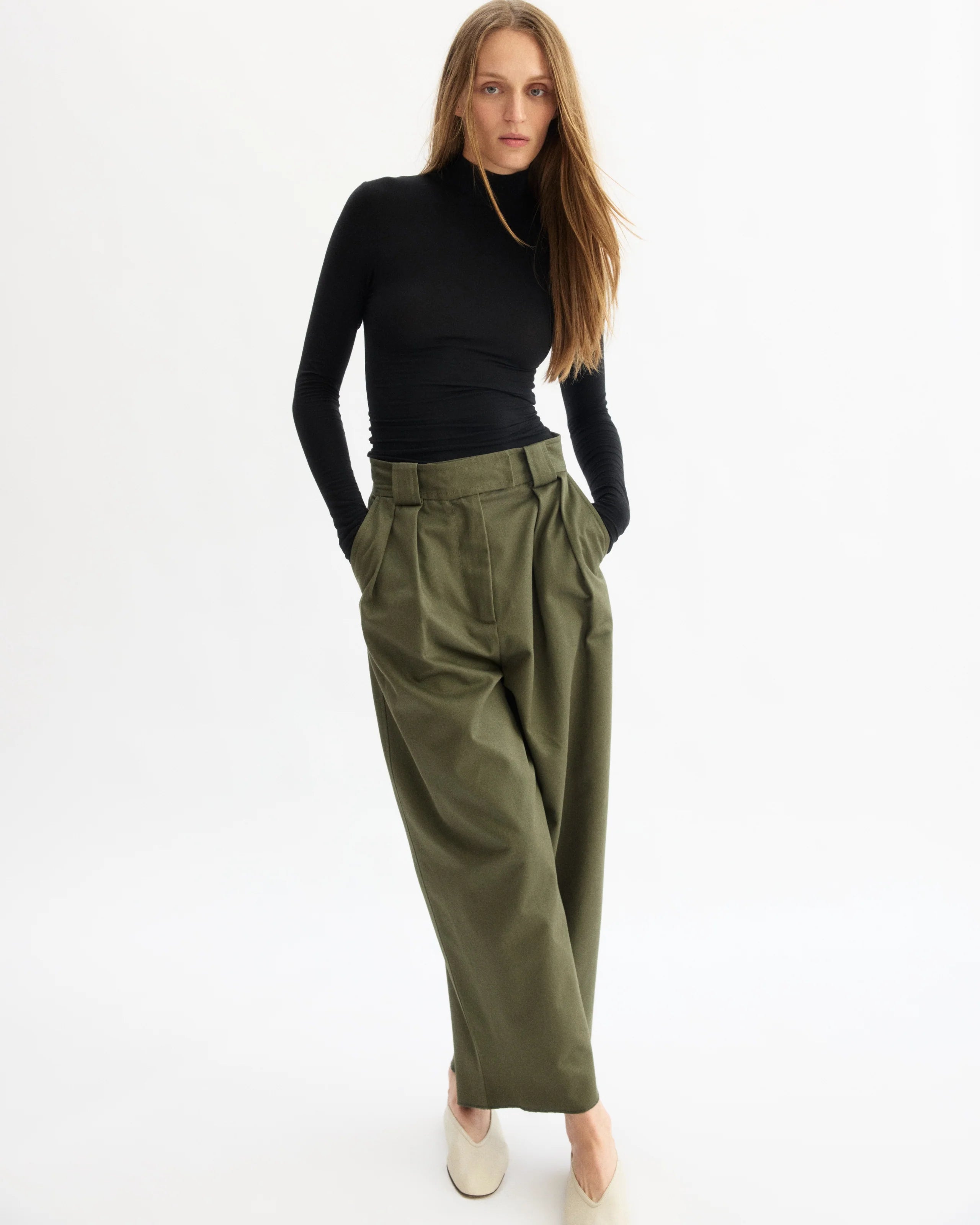 GRAND WIDE LEG PANT IN OLIVE