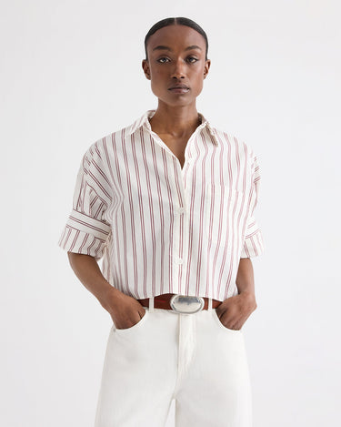 NEXT EX SHIRT WHITE/WINE