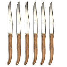 Load image into Gallery viewer, STEAK KNIVES WITH OLIVEWOOD HANDLES: SET OF 6