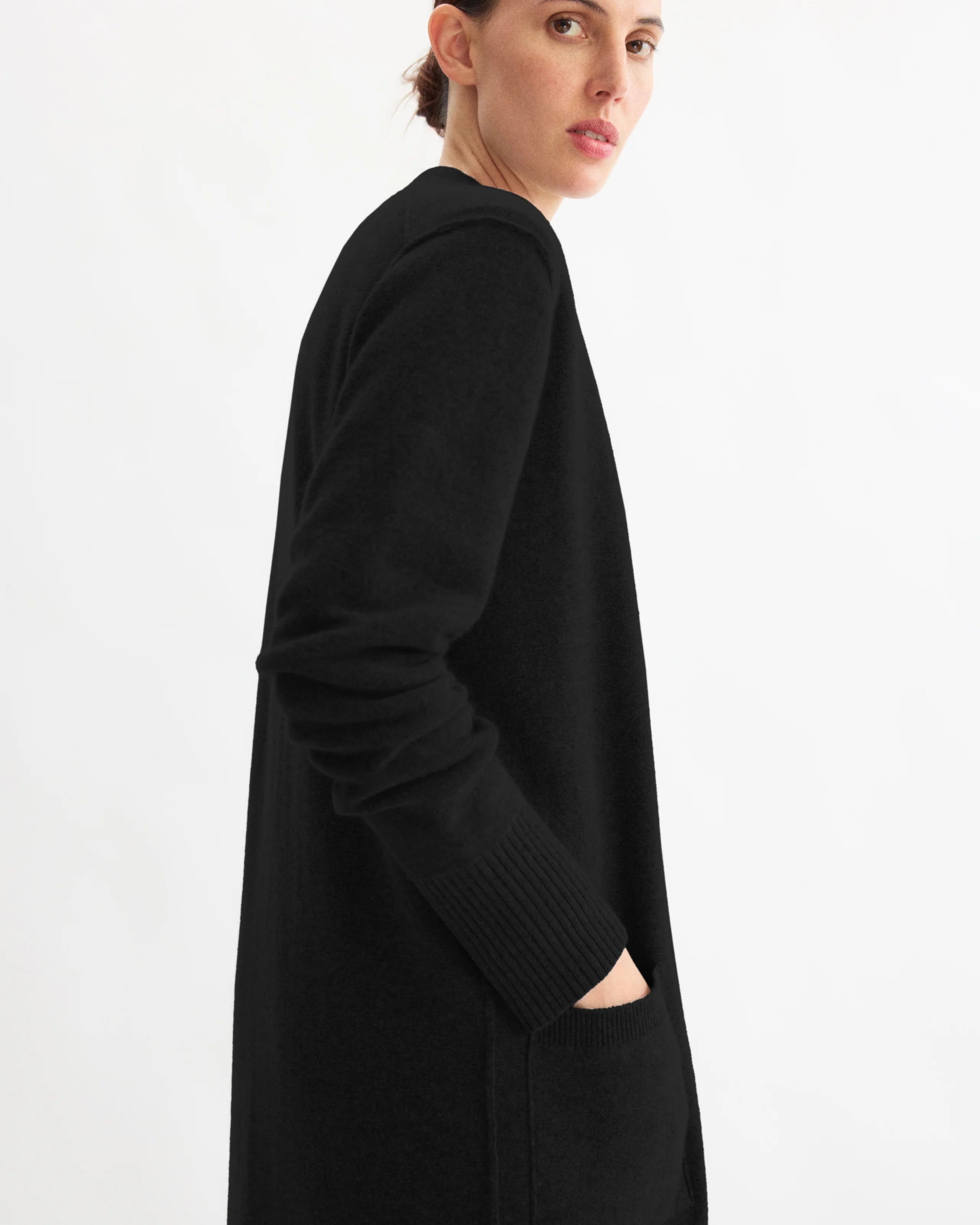 SIDNEY DUSTER CARDIGAN IN BLACK