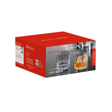 Perfect Serve Crystal Lowball Glasses 9.5 oz Set of 4