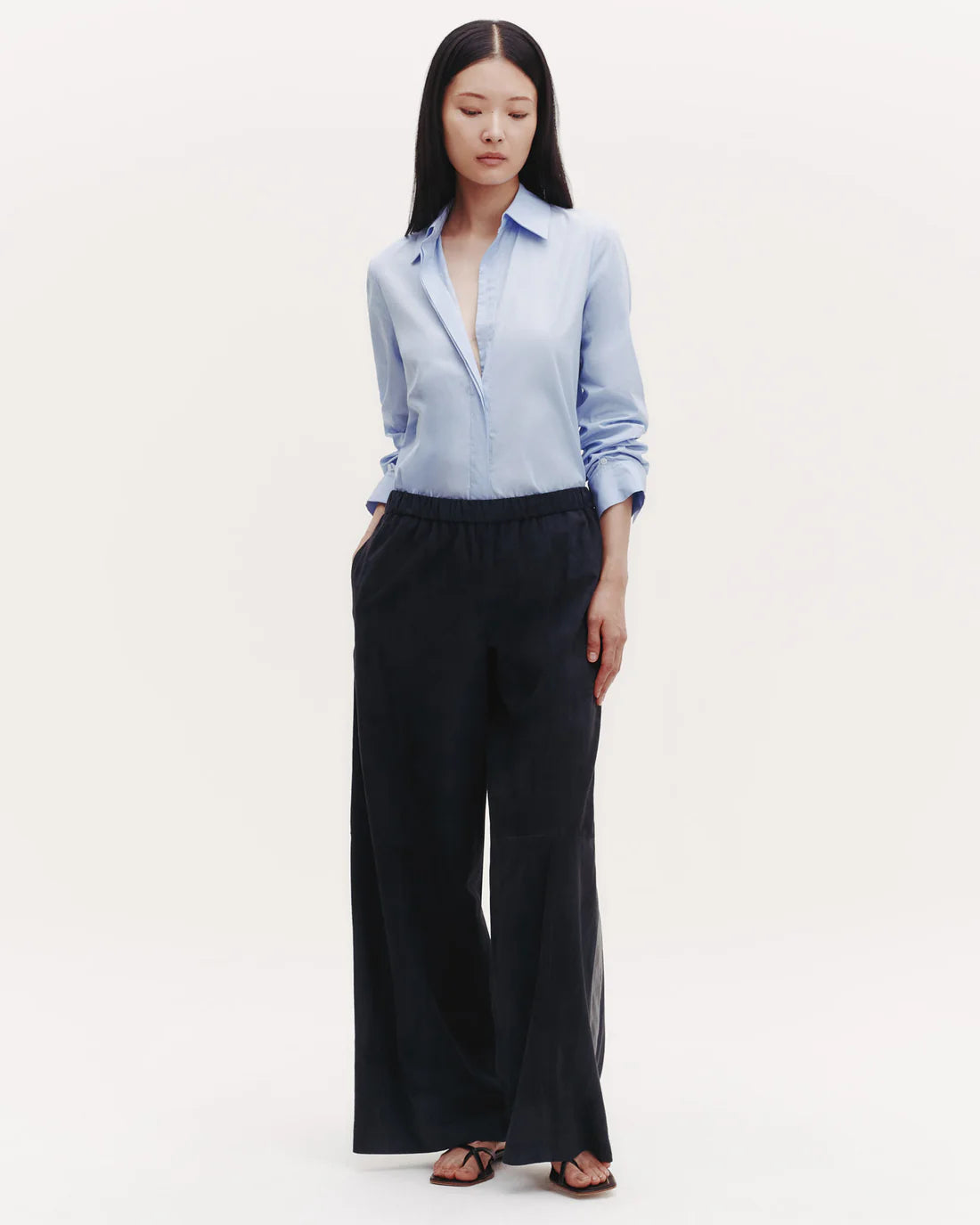 SUEDE EVA PANTS WITH TUX STRIPE MIDNIGHT