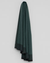 Load image into Gallery viewer, ARRAN BORDER CASHMERE BLANKET CHARCOAL SPRUCE
