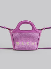 Load image into Gallery viewer, TROPICALIA MICRO BAG LILAC LEATHER AND RAFFIA