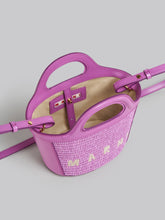 Load image into Gallery viewer, TROPICALIA MICRO BAG LILAC LEATHER AND RAFFIA
