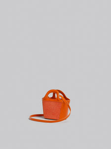 TROPICALIA MICRO BAG ORANGE LEATHER AND RAFFIA