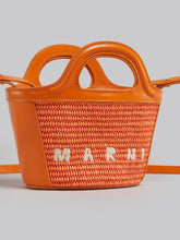 Load image into Gallery viewer, TROPICALIA MICRO BAG ORANGE LEATHER AND RAFFIA