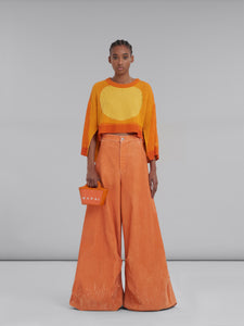 TROPICALIA MICRO BAG ORANGE LEATHER AND RAFFIA