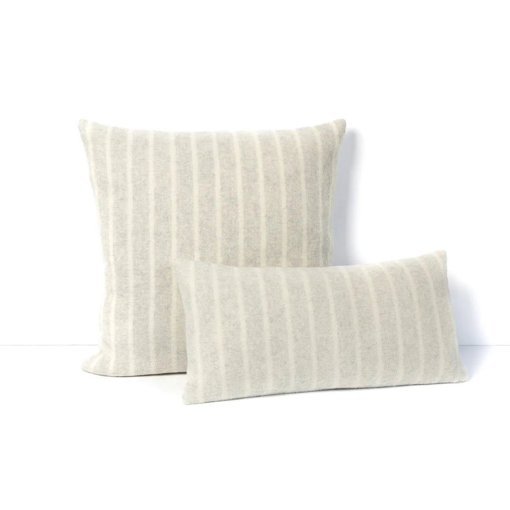 UMI HEIRLOOM 23" X 11" THROW PILLOW LIMESTONE MELANGE/IVORY GRID