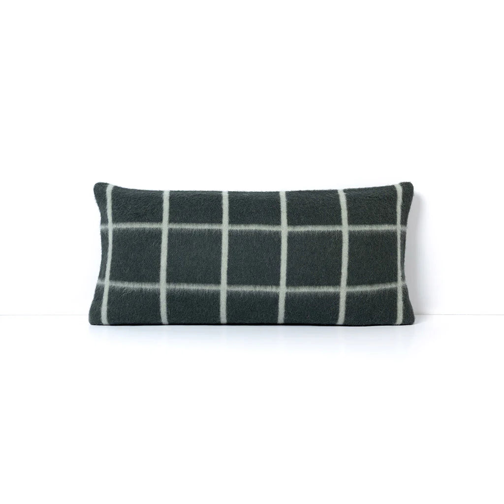 UMI HEIRLOOM 23" X 11" THROW PILLOW DARKEST SPRUCE/ONSEN GRID