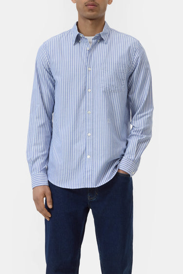 STRIPED OXFORD SHIRT OCEAN BLUE
