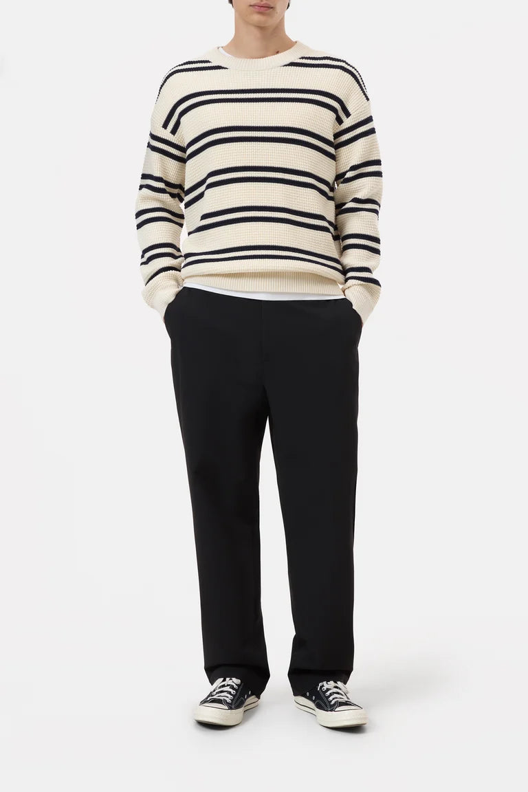 STRIPED CREWNECK JUMPER IVORY