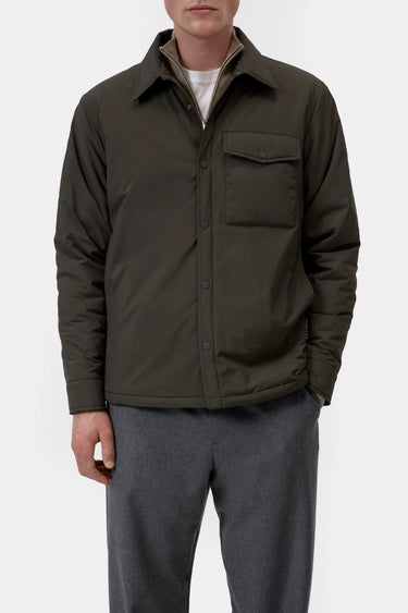 LIGHTWEIGHT OVERSHIRT DARK OLIVE GREEN