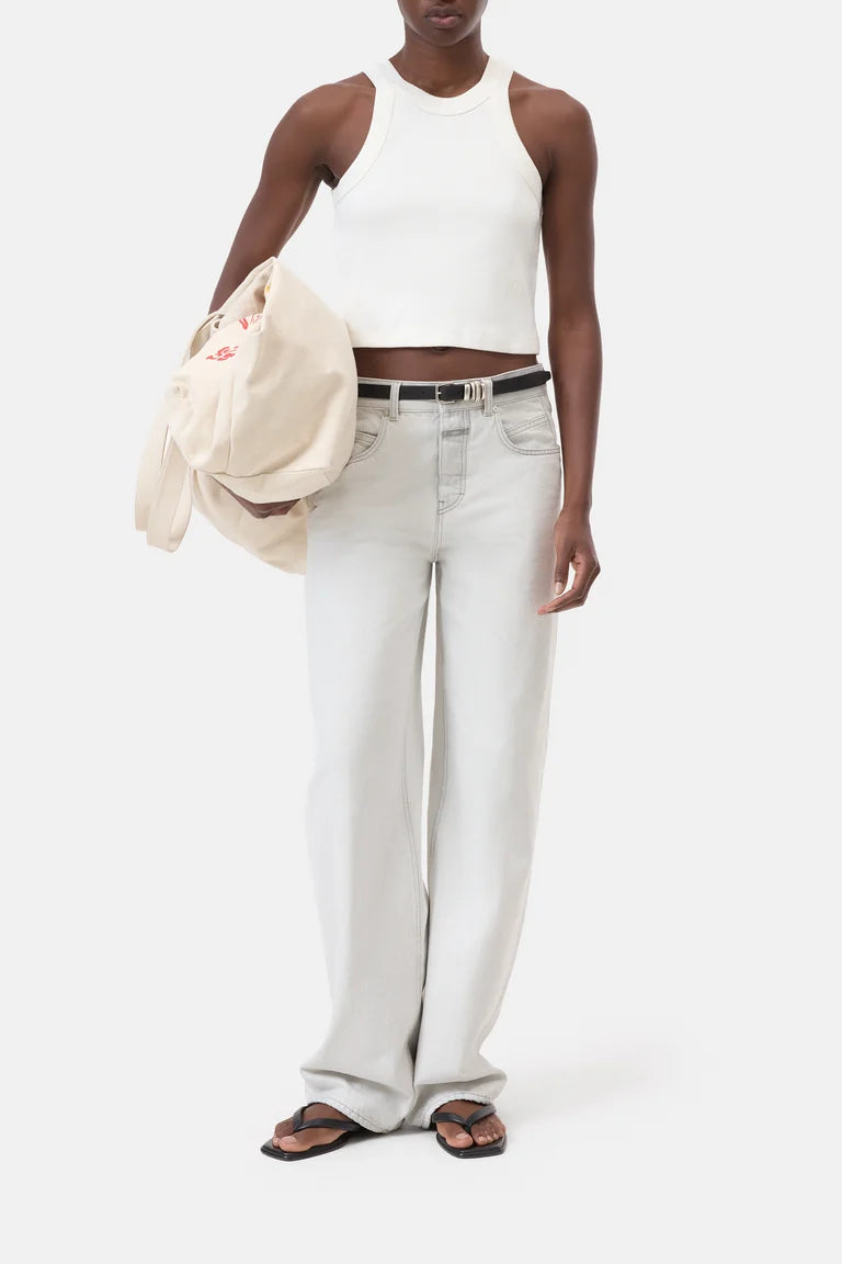 CROPPED RACER TANK IVORY