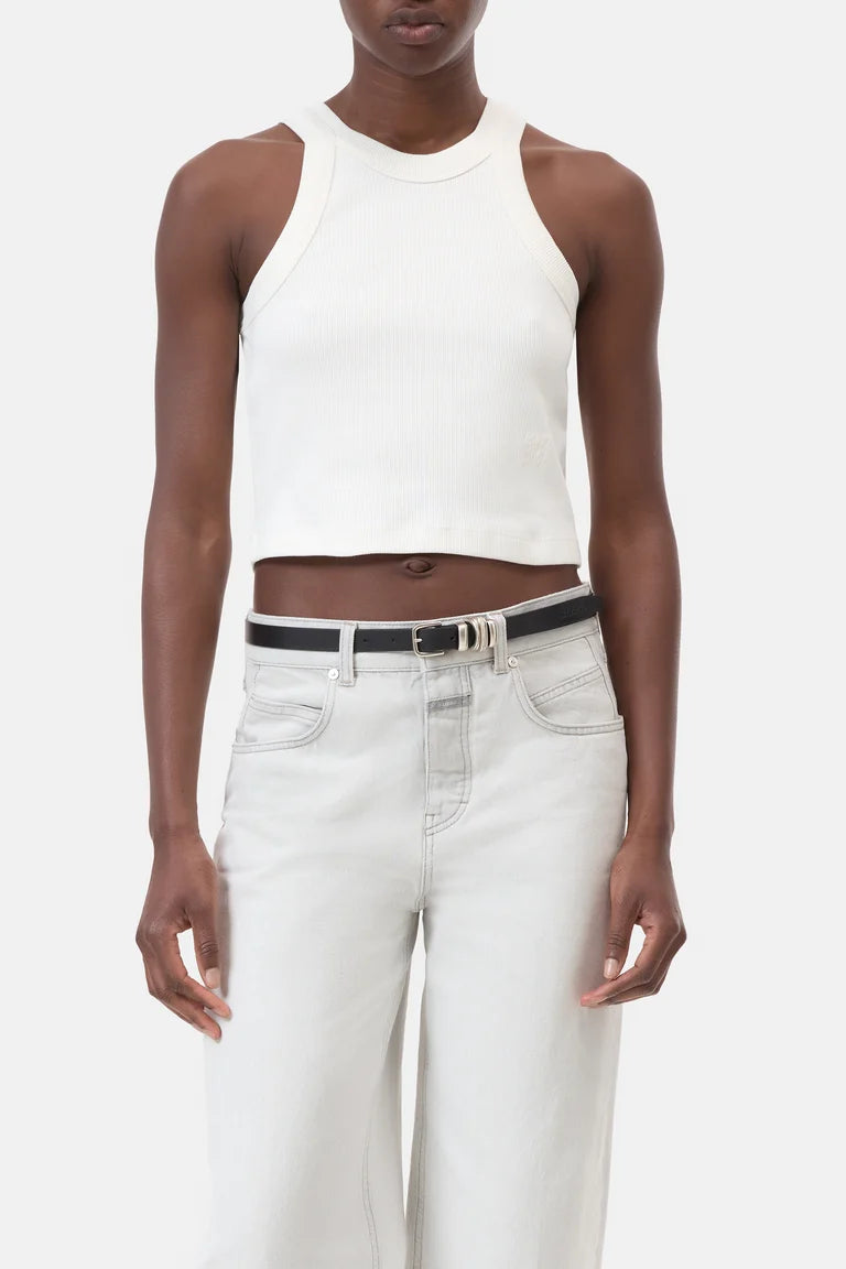 CROPPED RACER TANK IVORY