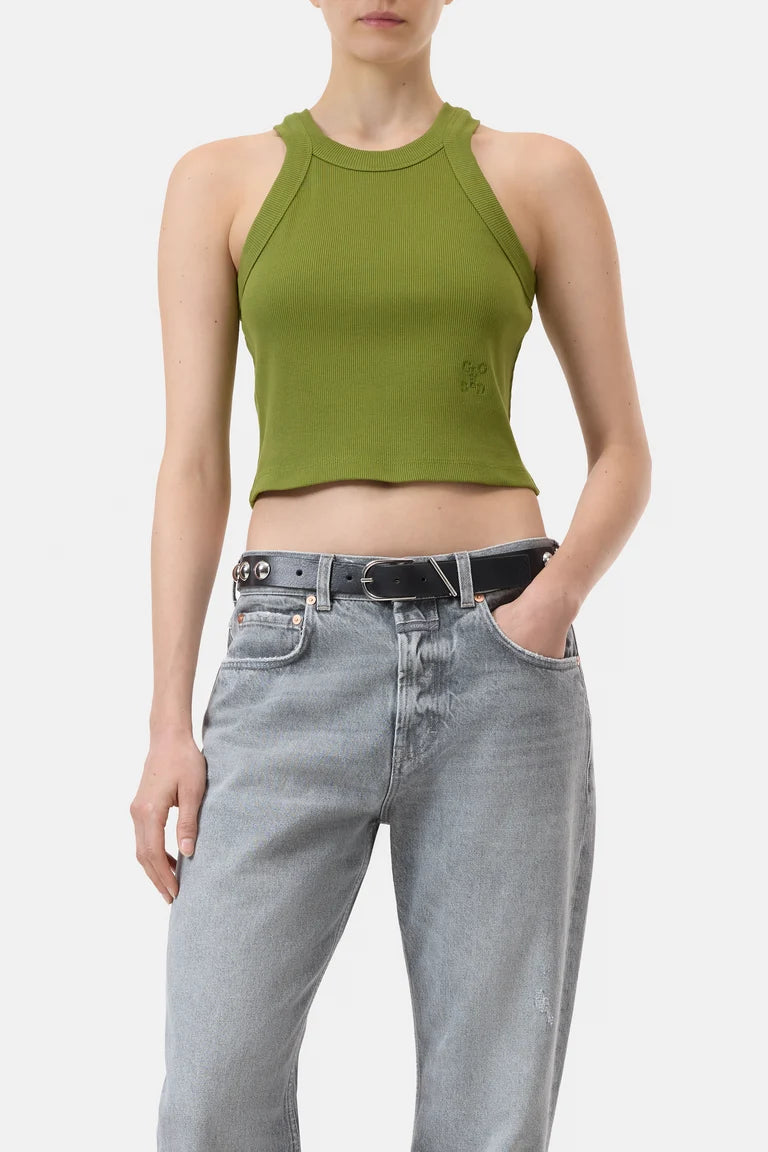 CROPPED RACER TANK PISTACHIO GREEN