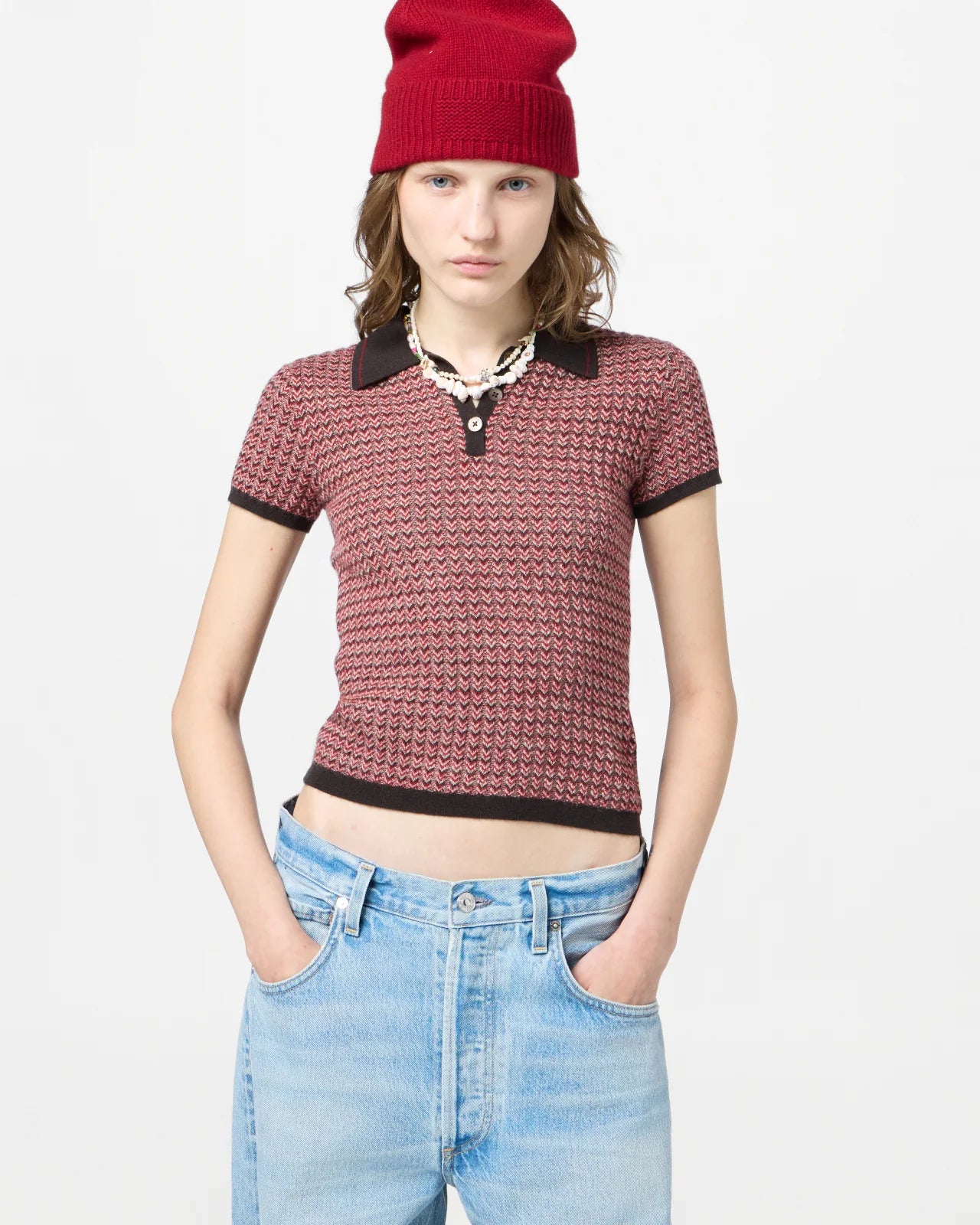 CHEVRON SHRUNKEN POLO BURNT COCOA COMBO