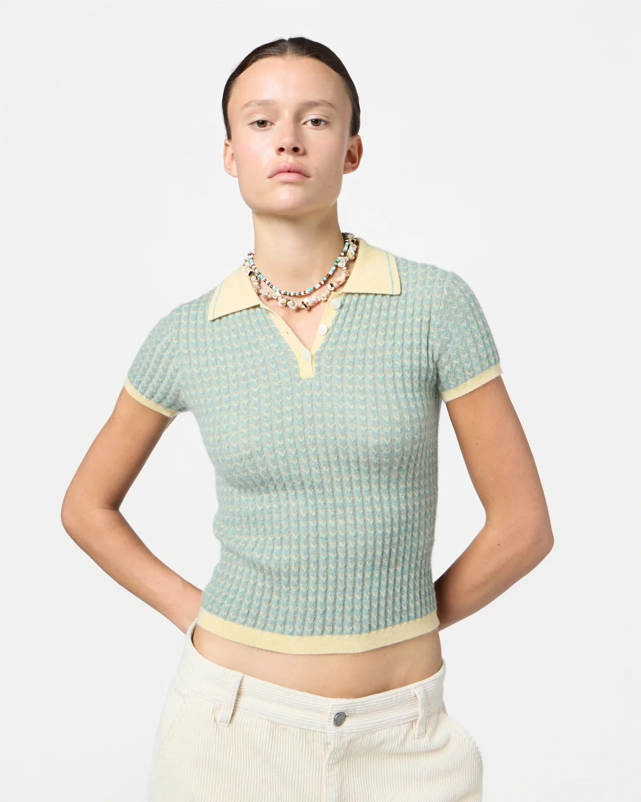 CHEVRON SHRUNKEN POLO BUTTER COMBO