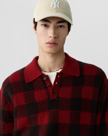 CHECKER ALLDAY POLO CARMINE/BURNT COCOA
