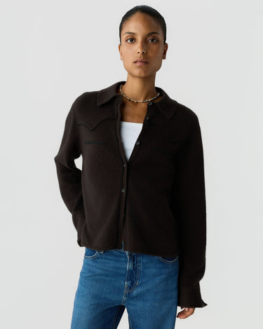 CROPPED WESTERN SHIRT BURNT COCOA