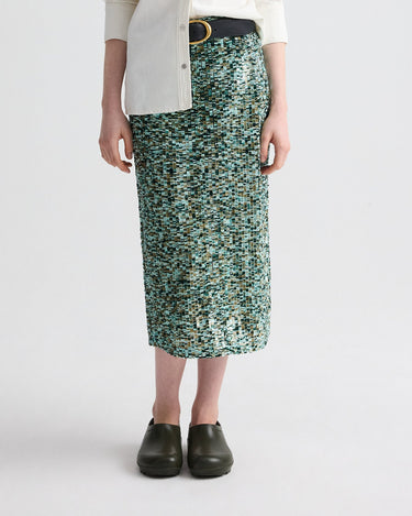 SYLKIE SKIRT MULTI DARKEST SPRUCE