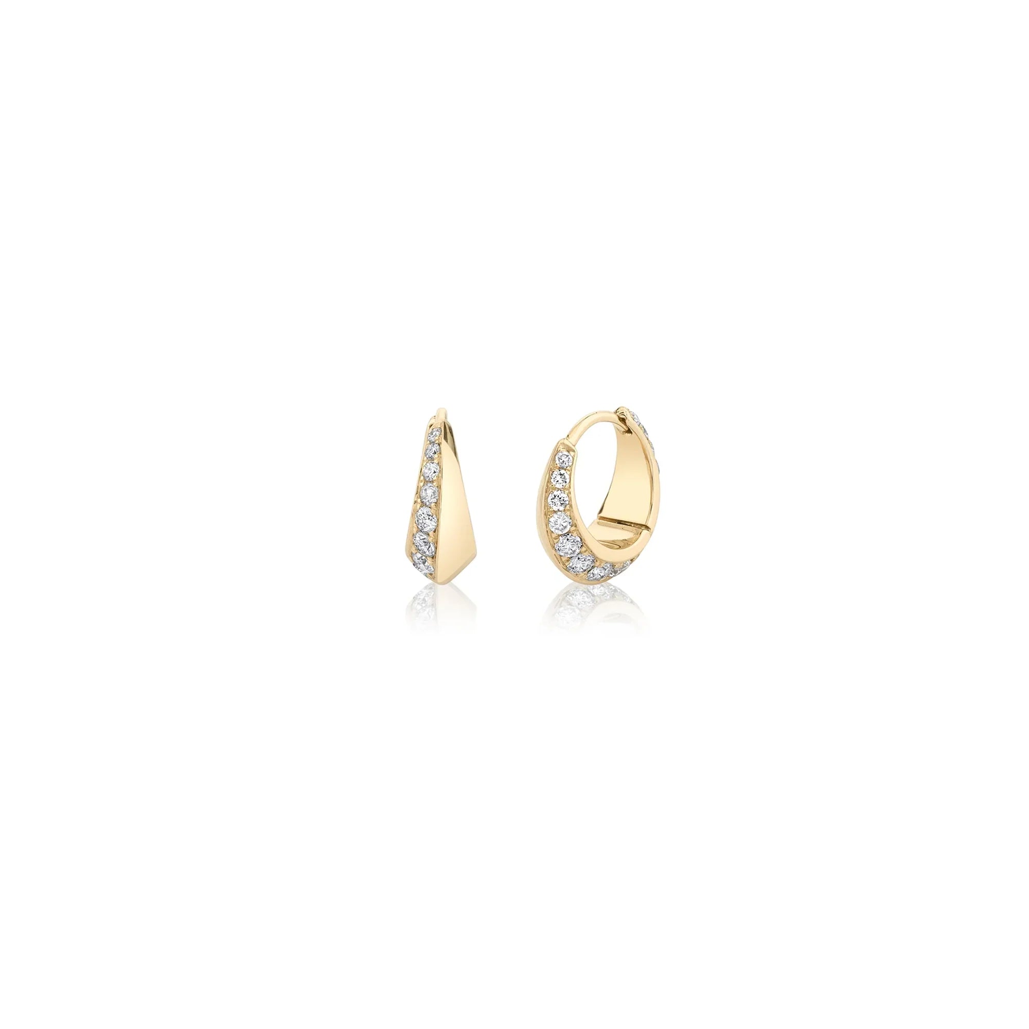 ONE SIDED PAVE MINI CRESCENT HOOP RIGHT