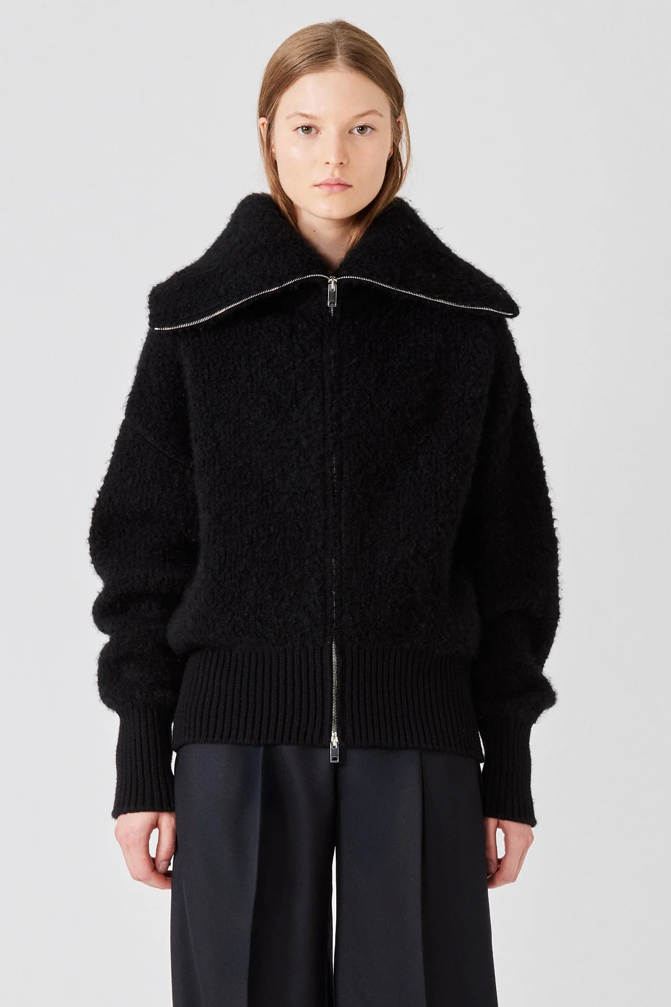 TEDDY ZIPPED BOMBER BLACK