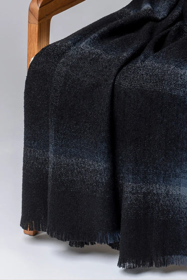 BLURRED BOUCLE THROW BLACK