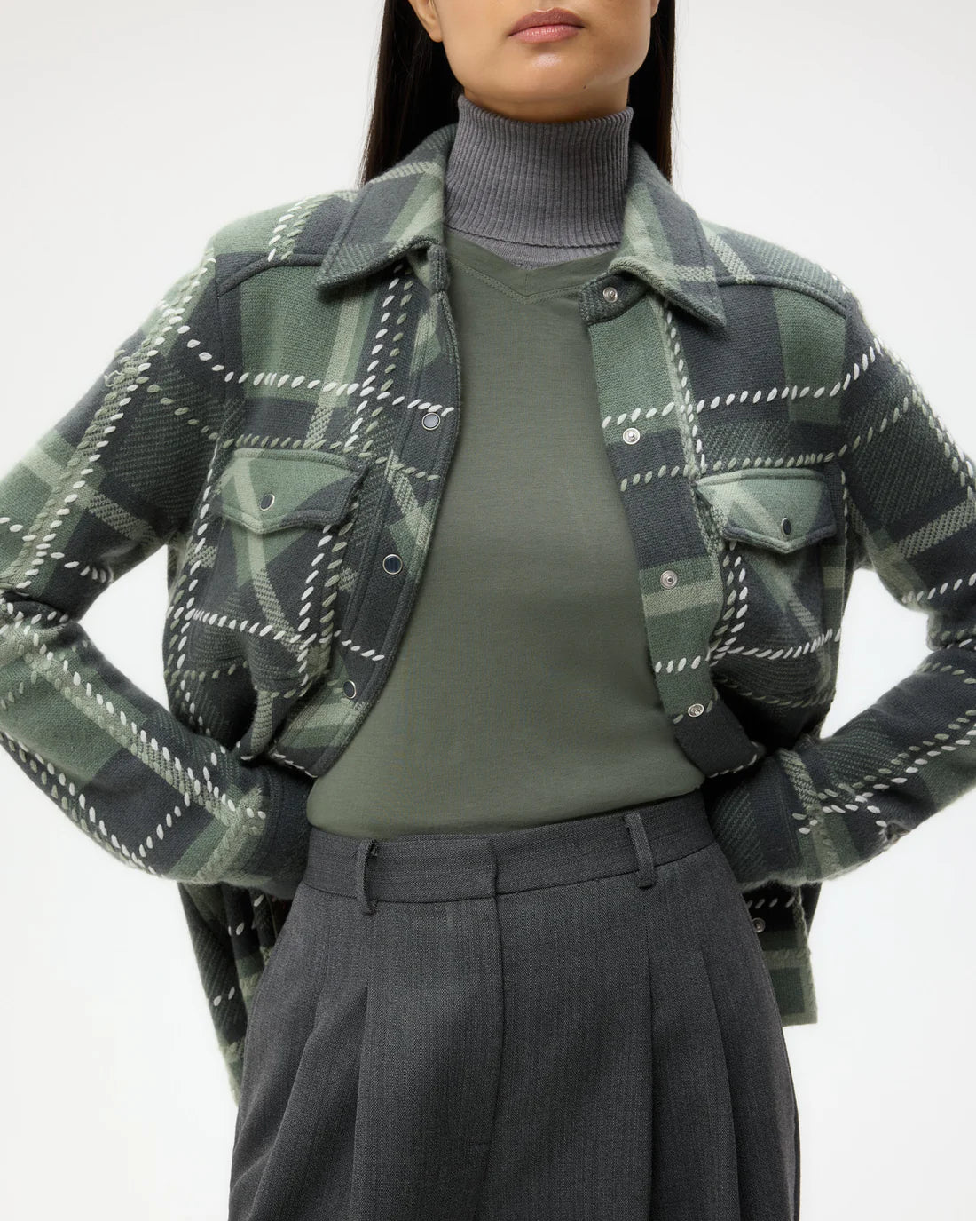 RANCHER'S CARDIGAN GREY/GREEN
