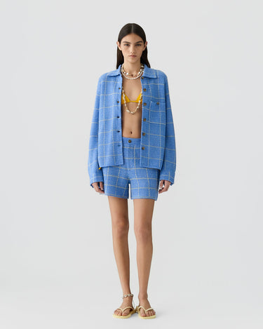 DYLAN PLAID SHIRT DELFT BLUE/BUTTER