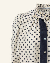 Load image into Gallery viewer, ANNABEL CREAM SPOT SHIRT WHITE/BLACK