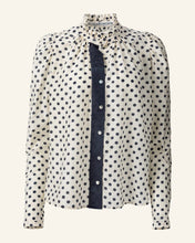 Load image into Gallery viewer, ANNABEL CREAM SPOT SHIRT WHITE/BLACK