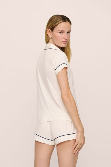 GISELE SHORTIE PJ SET PURE IVORY/NAVY