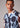 SHORT SLEEVE BUTTON DOWN CUT UP DOTS PRINT BLUE