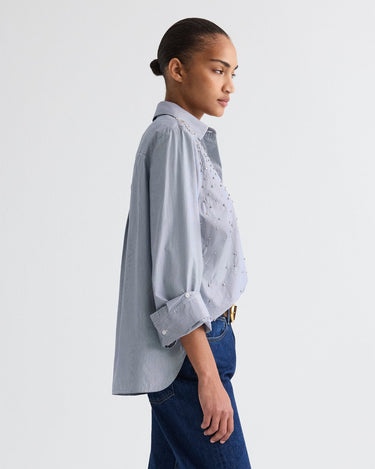 NEXT MORNING SHIRT WITH CRYSTALS WHITE/MIDNIGHT